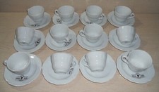 SET SERVIZIO 12 TAZZINE + PIATTINI PORCELLANA D'ANCAP CAFFE' NEW YORK BAR RISTO