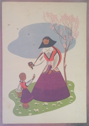Cartolina illustrata costumi - illustrata,