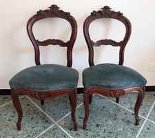 Due sedie antiche originali Luigi Filippo rifasciate e restaurate