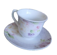 SET TAZZINE CAFFE' DA 6 PEZZI CON PIATTINO DECORAZIONE FLOREALE