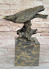 Firmato American Calvo Aquila Bronzo Scultura Statua Figura Art Deco