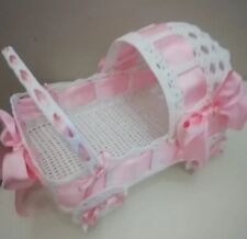 Culla cesto nascita battesimo portaconfetti bomboniera bimbo/bimba Uncinetto