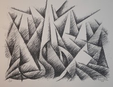 1969-GERARDO DOTTORI FORZE ASCENSIONALI- LITOGRAFIA FIRMATA-MARSAN- BULLA