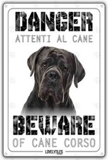 Cartello attenti al cane Corso