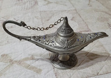 Favolosa LAMPADA DI ALADINO AD OLIO vintage in metallo