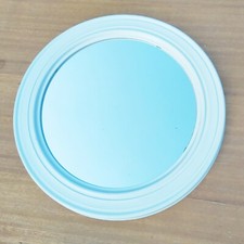 ECCEZIONALE SPECCHIO ROTONDO ANNI 70 CORNICE IN PLASTICA BIANCA DIAMETRO CM 66