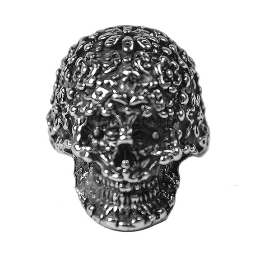 Anello uomo acciaio floreale - anello,