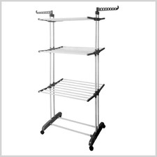 STENDINO TORRE 3 RIPIANI TALOS 3 VERTICALE ACCIAIO PIEGHEVOLE RICHIUDIBILE RUOTE