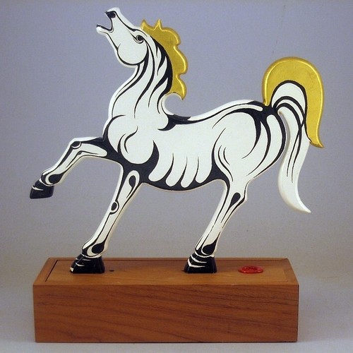 Cavallino legno dipinto - in, dipinto: