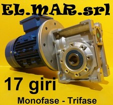 Motoriduttore 17 Giri HP 2 Riduttore di giri Motore Monofase Trifase Kw 1,5