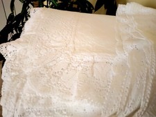 Copriletto Coperta Matrimoniale Bianco Cotone Tessuto Operato Piquet Pizzo,nuova