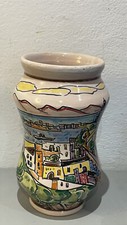 VASO IN MAIOLICA DIPINTO A