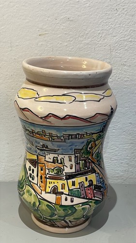 Vaso maiolica dipinto a - in,