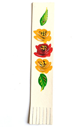 Segnalibro pelle fiori rose - in,