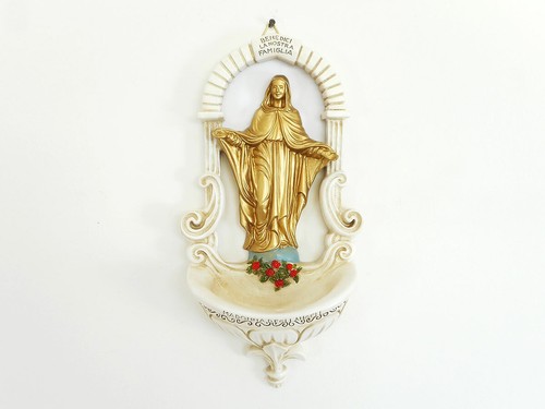 Acquasantiera con madonna - con,
