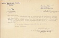 GIANCARLO PAJETTA AUTOGRAFO ORIGINALE COMUNISMO PCI 1956