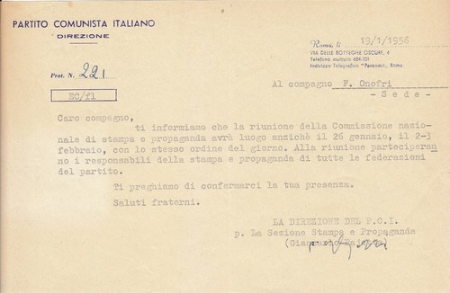 Giancarlo pajetta autografo - giancarlo,
