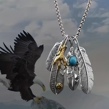 Collana uomo piume artiglio