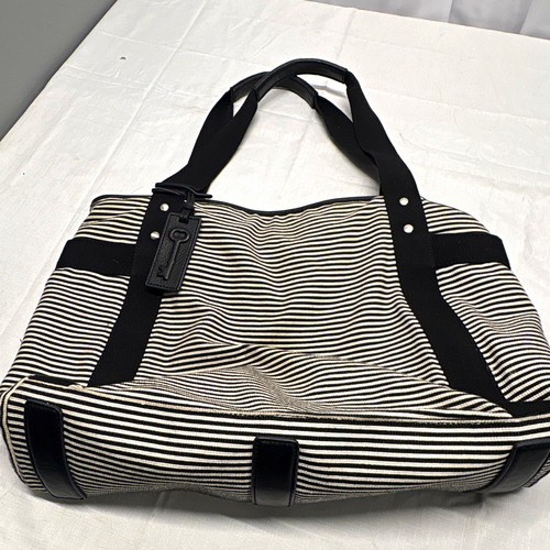 Borsa tote nera - /bianca, righe