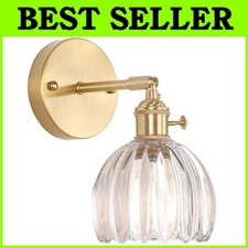 Elegante lampada da parete vintage con paralume in vetro trasparente