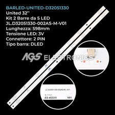 KIT 2 BARRE STRIP 5 LED TV UNITED JL.D32051330-002AS-M-V01