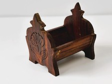 Antica culla in legno per bambole letto per bambole letto a dondolo Vintage