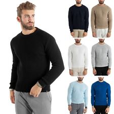Maglioncino Uomo Girocollo Tinta Unita  Maglia Inglese Basic Vari Colori