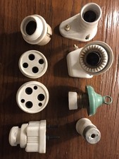 materiale elettrico ceramica  vintage 8 Pezzi