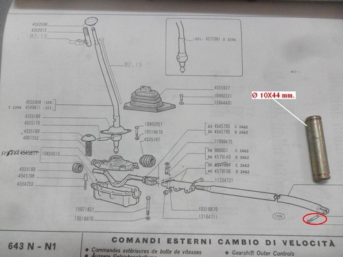 Perno per tirante leva cambio - perno,