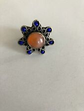 anello antico CORNIOLA VETRO BLU lavorazione orientale?