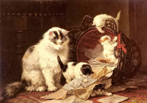 Dipinto olio henriette ronner