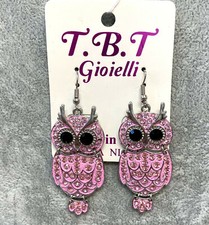 Orecchini Gufo Rosa Donna
