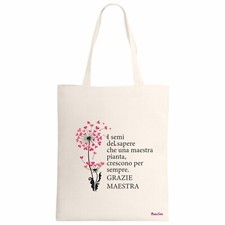 borsa ecru scritta grazie