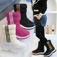 Scarpe stivaletti da neve foderati in pelliccia invernali caldi alla caviglia bambina ragazzo ragazzo taglia