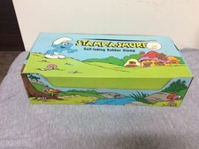 Vintage Stamp-A-Smurf Original 1981 Counter Display Box Wallace Berrie