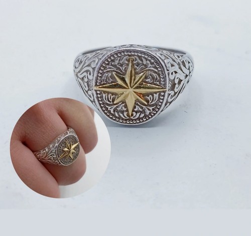Anello uomo argento 925 dorato - anello,