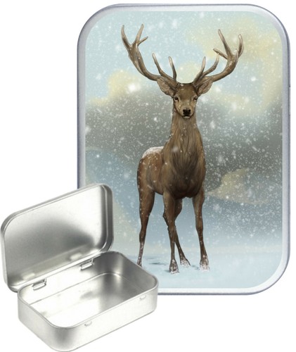 Deer snow small silver hinged - deer,