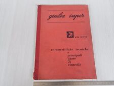 MANUALE ORIGINALE 1965 ALFA ROMEO GIULIA SUPER CON ALLEGATO 1969 RIF1