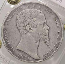 r53_55)  SARDEGNA Vittorio Emanuele II (1849-1861) 5 Lire 1851 GE