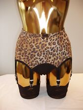Reggicalze 8 Cinturino Leopardato Lycra Design Stile Retro Misura MEDIO-XL