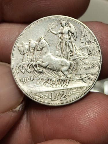Italia moneta lire 1908 - 2,