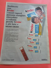 PUBBLICITA'  1968 FERRERO ALBA KINDER CIOCCOLATO LATTE + CACAO  ADV WERBUNG