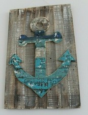 PANNELLO ANCORA IN LEGNO 66 x 43 Cm. ARREDO MARINO CASA VACANZE MARE HAND MADE