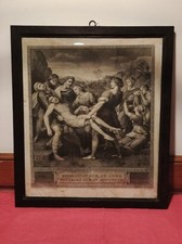 Incisione Antica Acquaforte Volpato Tofanelli Deposizione Baglioni Raffaello