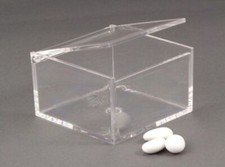 5 PEZZI Scatola in plexiglass portaconfetti quadrata 10x10x6 055U