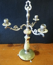 Candelabro in Stile Antico Candeliere in Metallo Torciere a 3 Candele