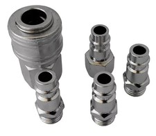 Set 5 Pezzi Attacco Rapido 1/4 Raccordo Innesto Tubi Ad Aria Compressa Rubinetto