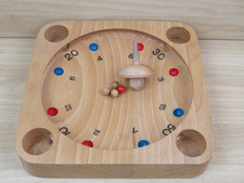 GIOCO DA TAVOLO ROULETTE TIROLESE CON TROTTOLA E PALLINE in legno boscaiola di