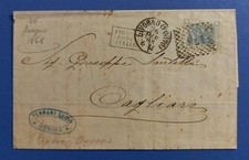 1868 da Genova a Cagliari - via di mare "piroscafi postali italiani" per Livorno