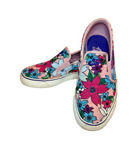 Scarpe mocassino skater Nike TOKI PInk blu Aloha floreale tela spessa Wmn 6,5